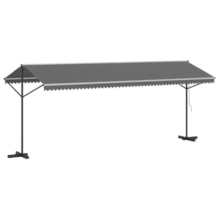 Fritstående markise 6 x 3 m Polyester Grå