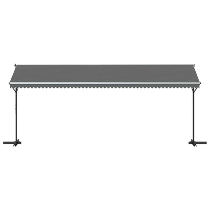 Fritstående markise 6 x 3 m Polyester Grå