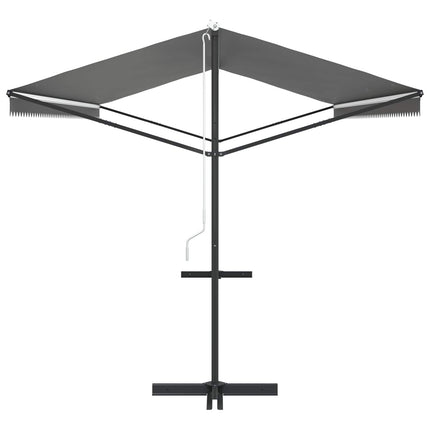 Fritstående markise 6 x 3 m Polyester Grå