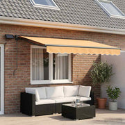 Manuel markise-ramme med LED-lys Sandfarvet 3,5 x 2,5 m