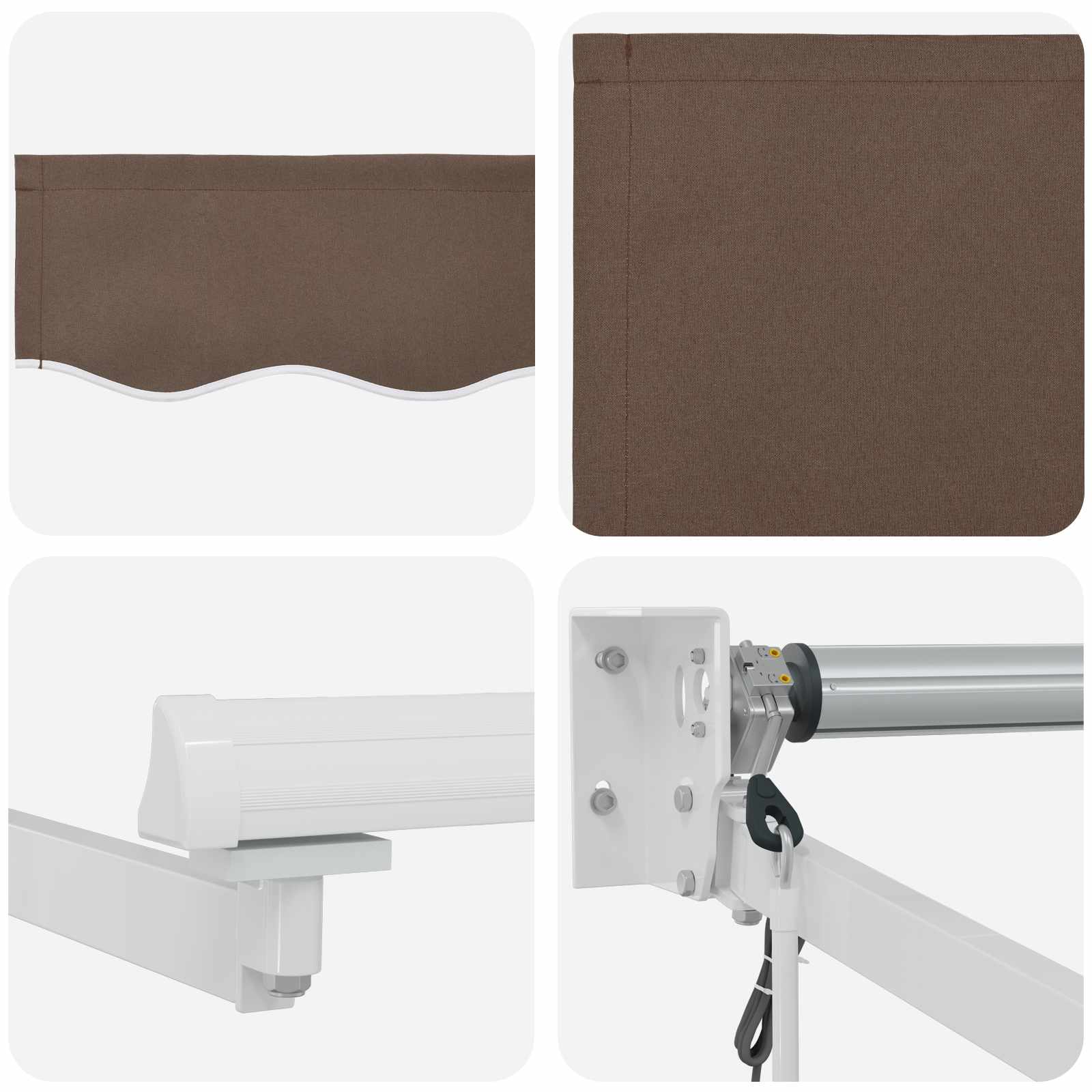 Markise Gråbrun 3 x 2 m Polyester og metal
