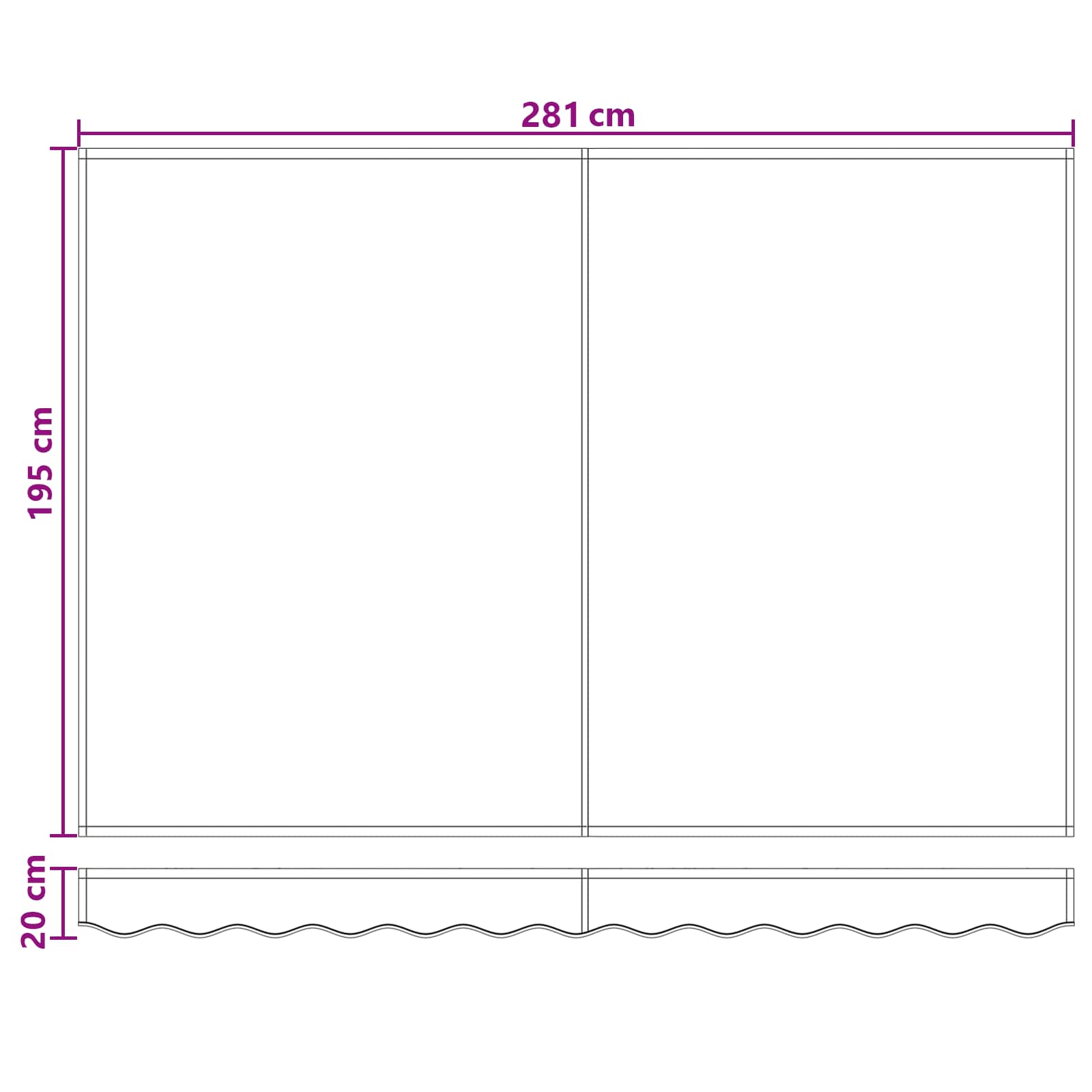 Markise Gråbrun 3 x 2 m Polyester og metal