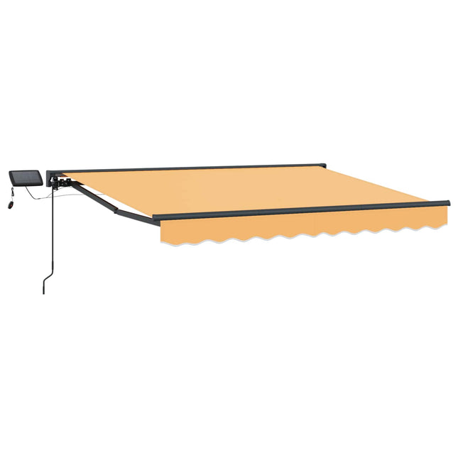 Manuel markise-ramme med LED-lys Sandfarvet 3,5 x 2 m
