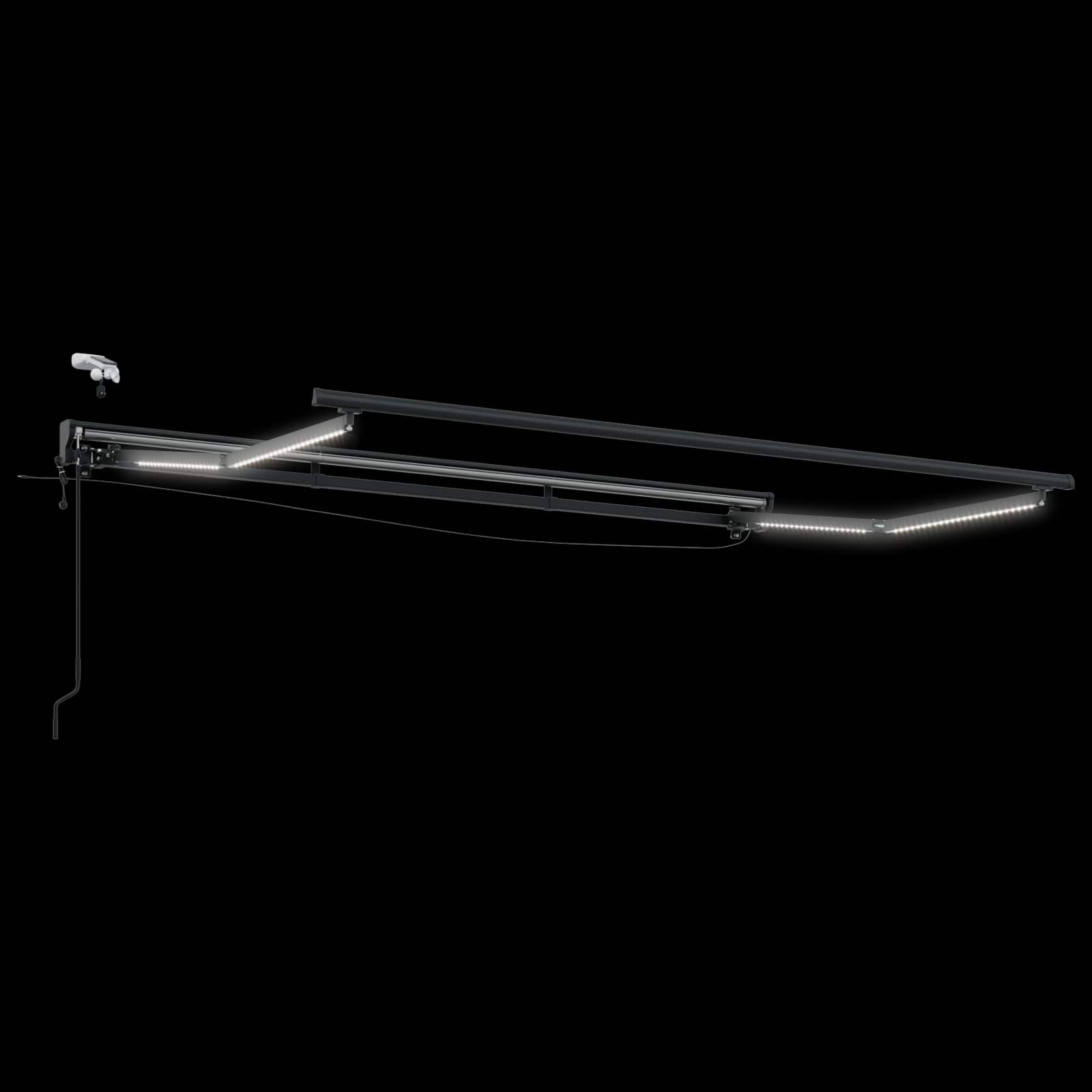 Elektrisk Utrækkelig Markise Lys Grå og Hvid 3,5 x 2 m