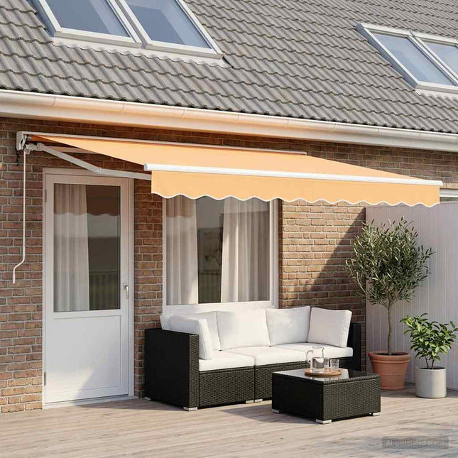 Udtrækkelig markise Sandfarvet 4 x 2 m Polyester og Aluminium