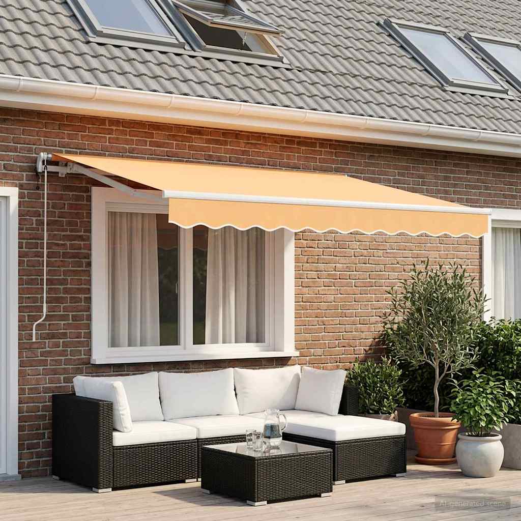 Markiseduge Sandfarvet 350 x 250 cm Polyester