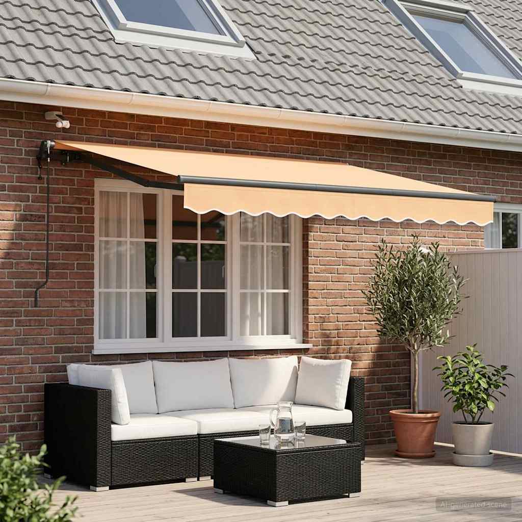 Markiseduge Sandfarvet 350 x 250 cm Polyester