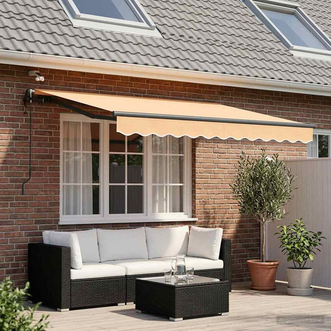 Markiseduge Sandfarvet 300 x 250 cm Polyester