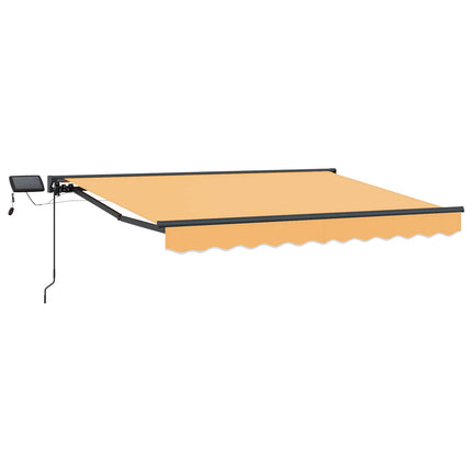 Manuel markise-ramme med LED-lys Sandfarvet 3 x 2,5 m