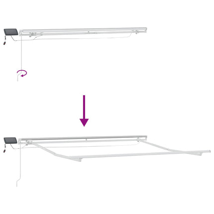 Udtrækkelig markise Sandfarvet 350 x 250 cm Stof og aluminium
