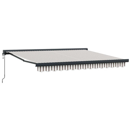 Udtrækkelig markise Lys Grå og Hvid 350 x 250 cm Stof og Metal