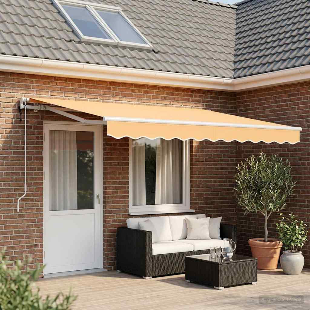Markiseduge Sandfarvet 500 × 300 cm Polyester
