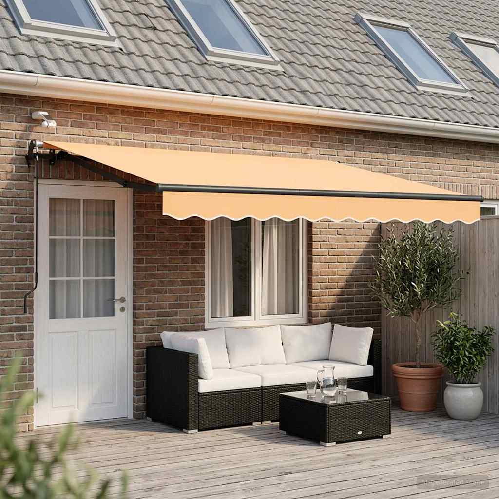 Markiseduge Sandfarvet 400 × 300 cm Polyester
