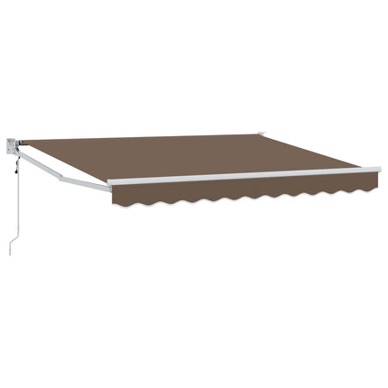 Udtrækkelig markise Gråbrun 4 × 3 m Polyester og metal