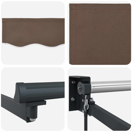Udtrækkelig markise Gråbrun 4 × 3 m 100% Polyester og Aluminium