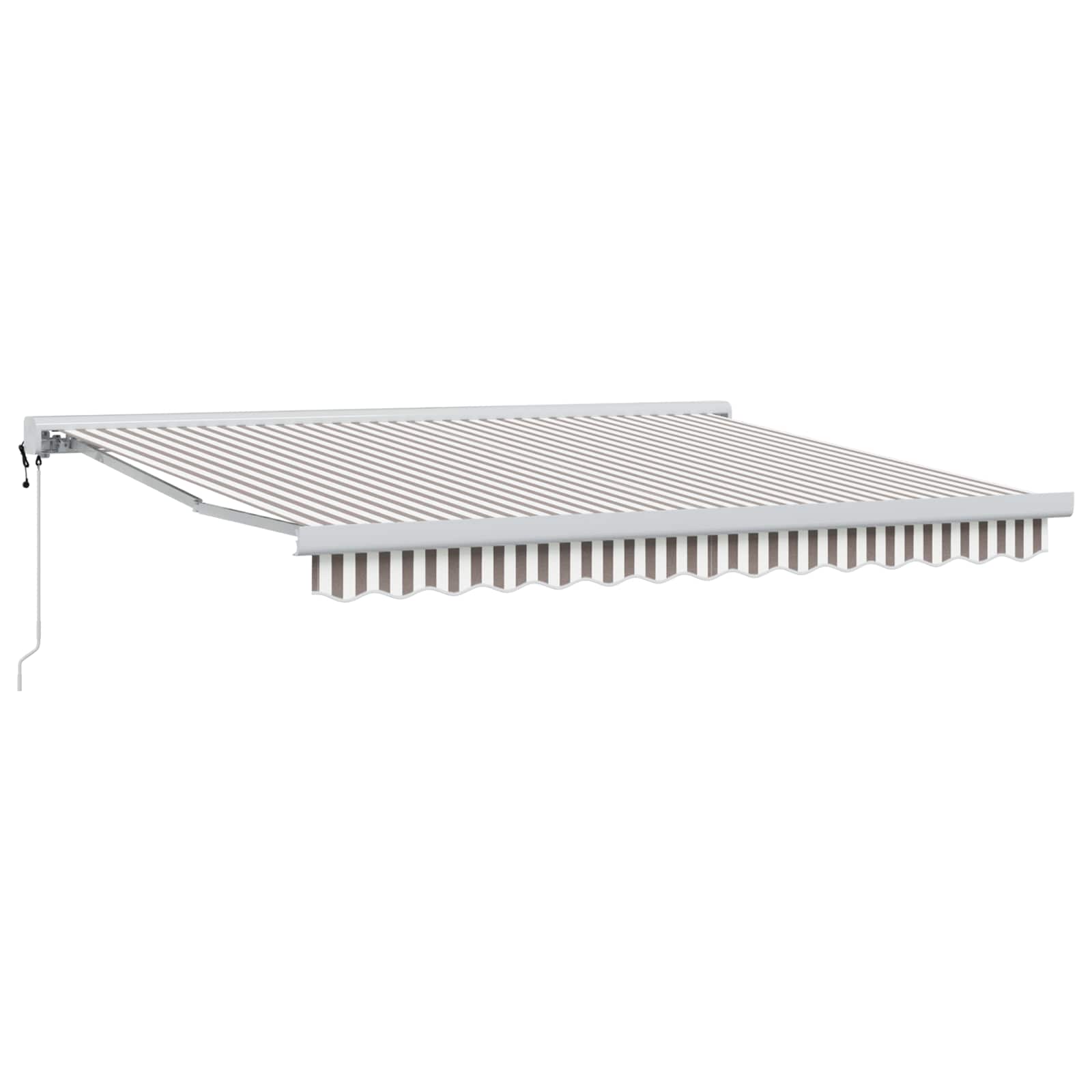 Udtrækkelig markise Lys Grå og Hvid 400 × 300 cm Stof og Metal