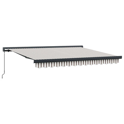 Udtrækkelig markise Lys Grå og Hvid 400 × 300 cm