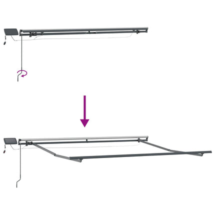Udtrækkelig markise Lys Grå og Hvid 400 × 350 cm