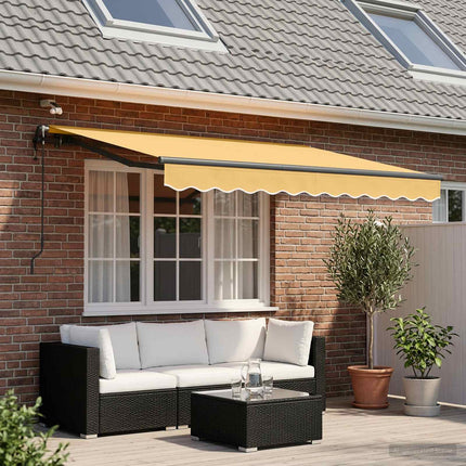 Udtrækkelig markise Sandfarvet 450 × 300 cm Polyester