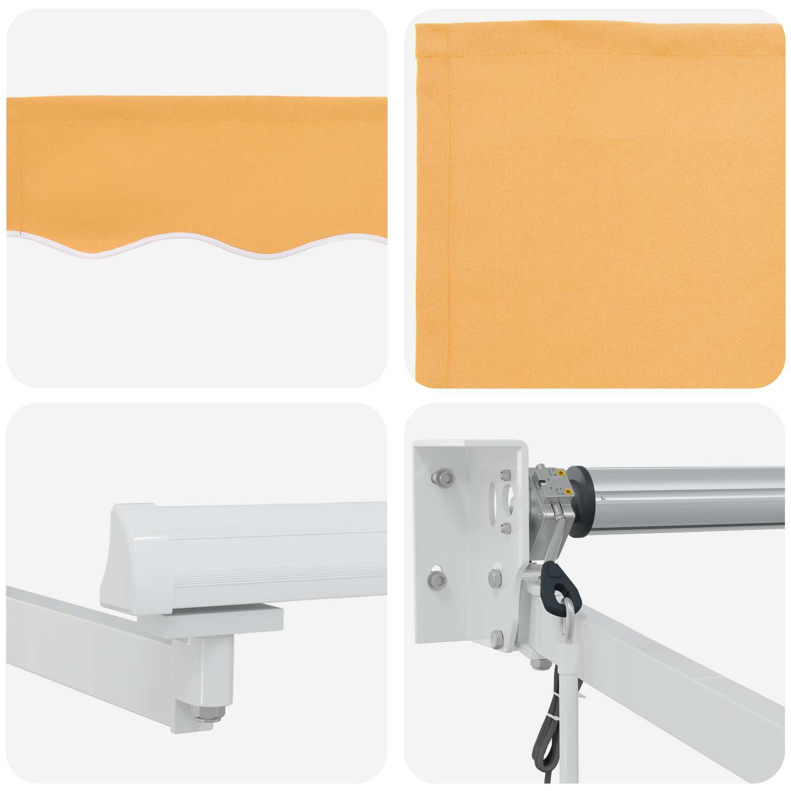 Markise Sandfarvet 4,5 × 3 m Polyester og metal