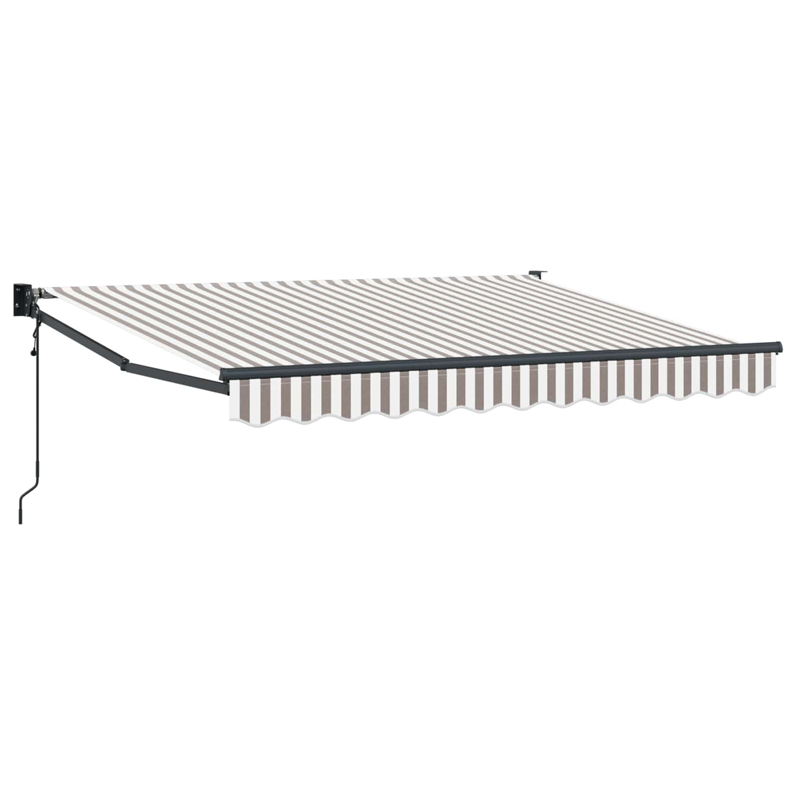 Markise Lys Grå og Hvid 4,5 × 3 m Polyester og metal