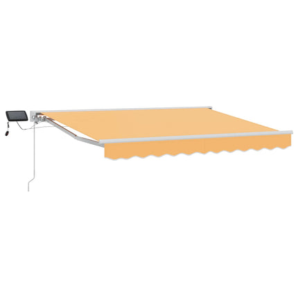 Manuel markise-ramme med LED-lys Sandfarvet 4,5 × 3 m
