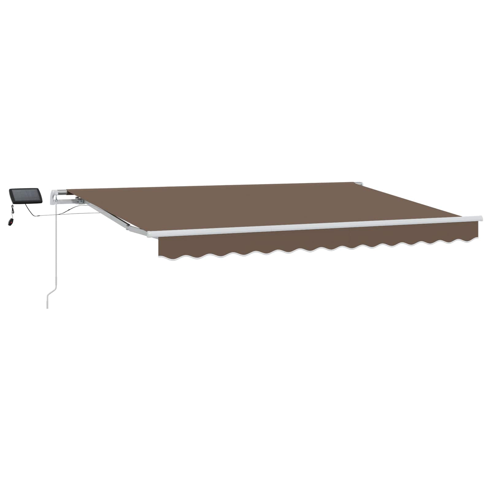 Udtrækkelig markise Gråbrun 450 × 350 cm Stof og aluminium