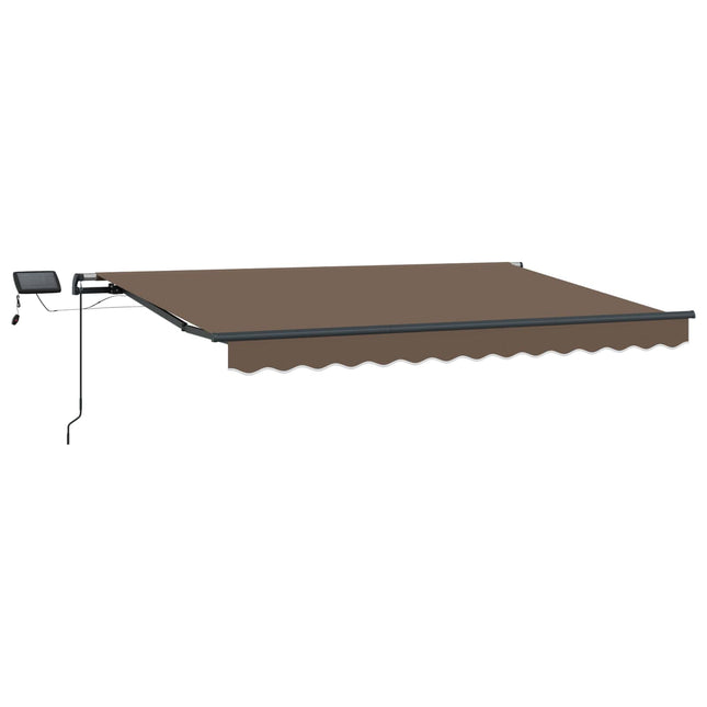 Udtrækkelig markise Gråbrun 450 × 350 cm Stof og aluminium