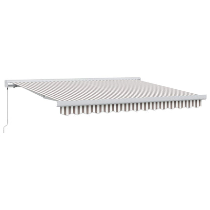 Udtrækkelig markise Lys Grå og Hvid 500 × 300 cm