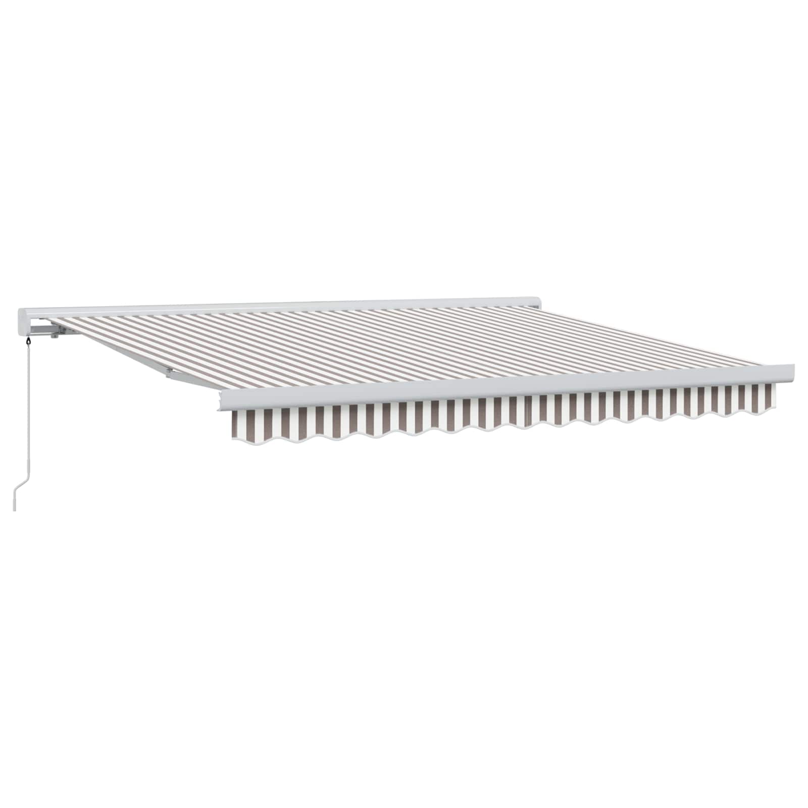 Utrækkelig Markise Lys Grå og Hvid 500 × 300 cm Stof og Metal