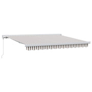 Utrækkelig Markise Lys Grå og Hvid 500 × 300 cm Stof og Metal