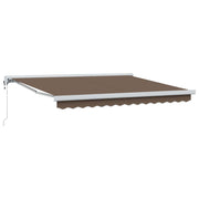 Udtrækkelig markise Gråbrun 500 × 300 cm Stof og Metal
