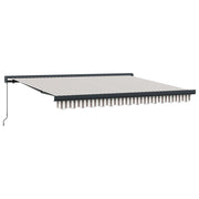Utrækkelig Markise Lys Grå og Hvid 500 × 300 cm Stof og Metal