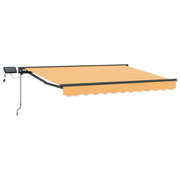 Manuel markise-ramme med LED-lys Sandfarvet 5 x 3 m