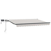 Utrækkelig Markise Lys Grå og Hvid 500 × 350 cm Stof