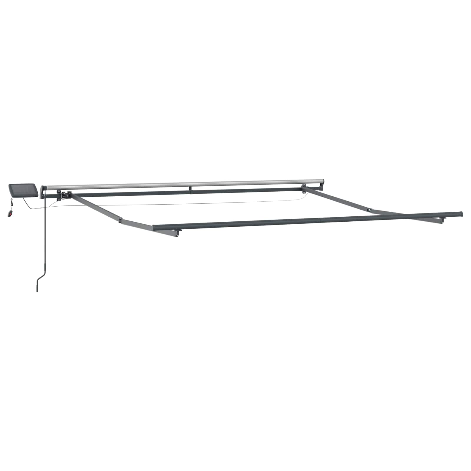 Utrækkelig Markise Lys Grå og Hvid 500 × 350 cm Stof