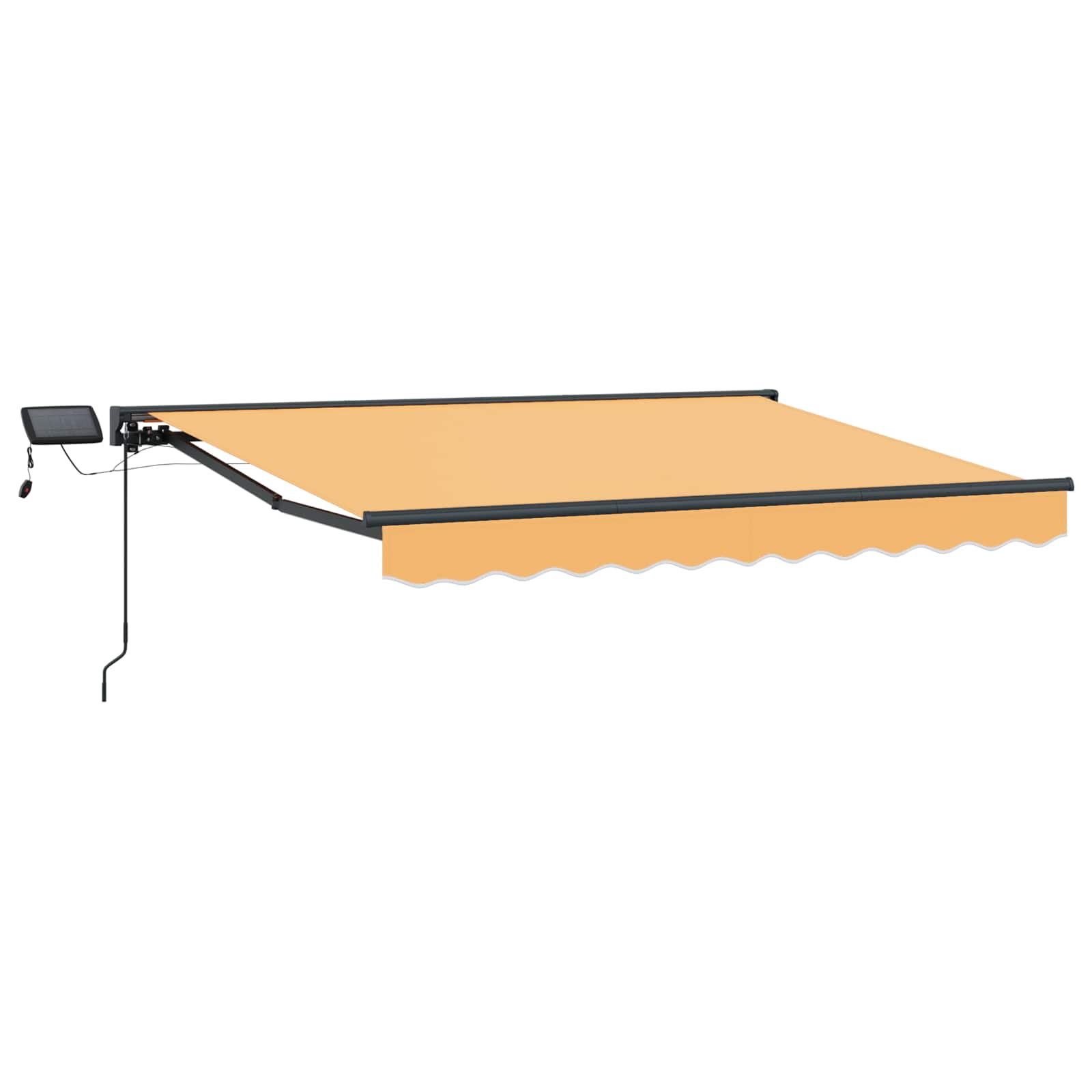 Manuel markise-ramme med LED-lys Sandfarvet 5 × 3,5 m