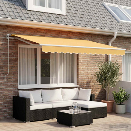 Udtrækkelig markise Sandfarvet 600 cm Polyester og Aluminium