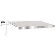 Utrækkelig Markise Lys Grå og Hvid 600 × 350 cm Stof og stål