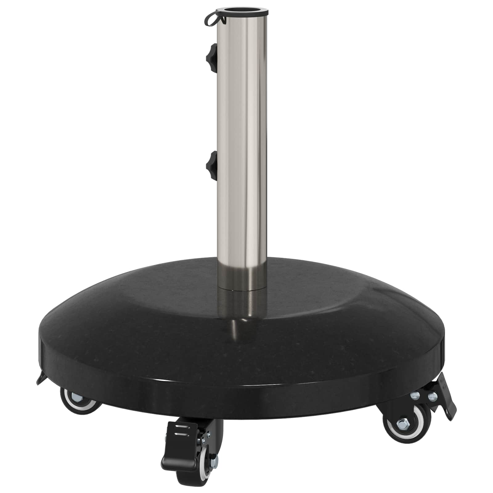 Granitsokkel med hjul til 40-50 mm mast 29 kg Sort