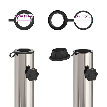 Granitsokkel med hjul til 40-50 mm mast 29 kg Sort