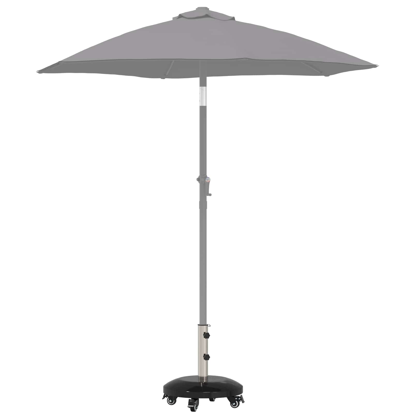 Granitsokkel med hjul til 40-50 mm mast 29 kg Sort