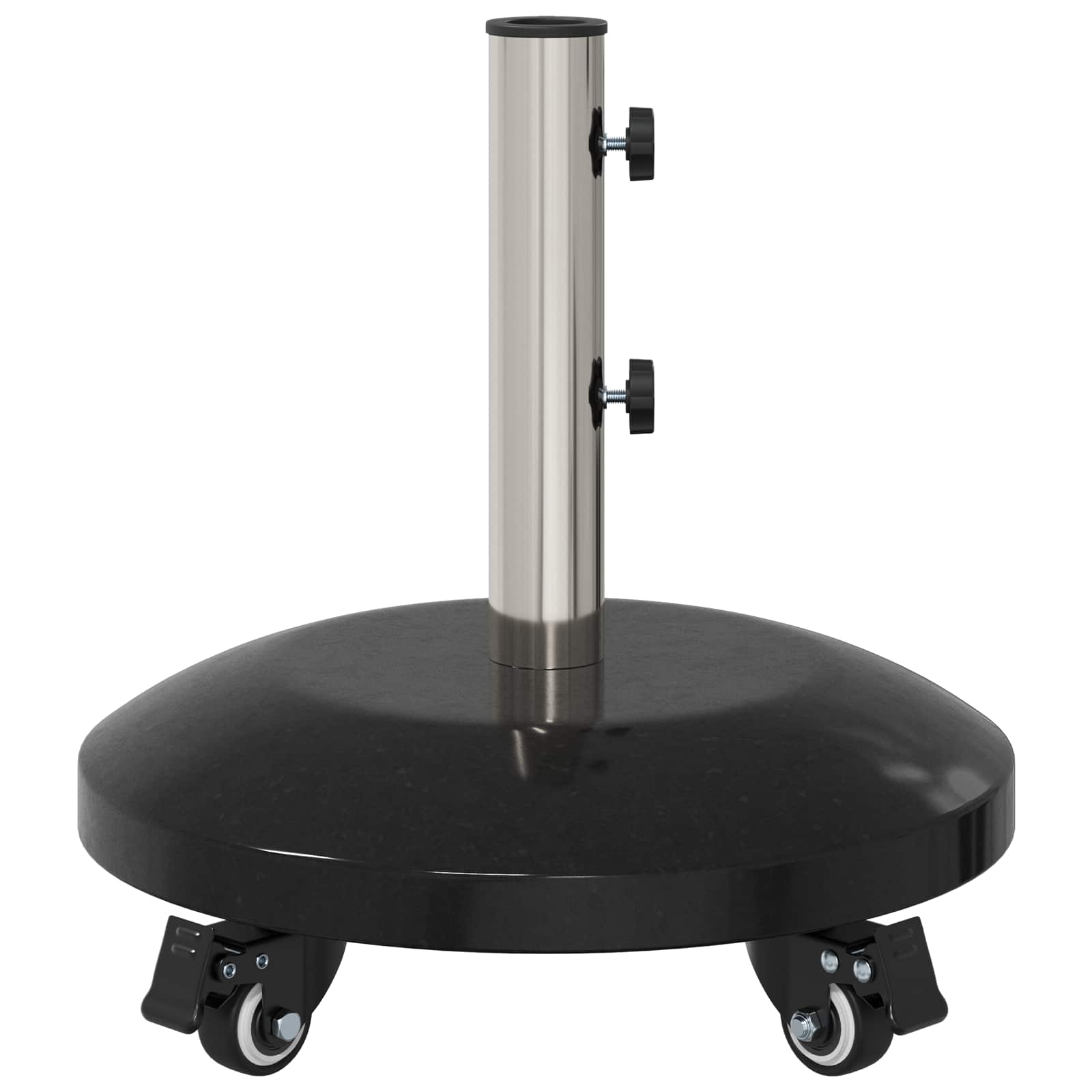 Granitsokkel med hjul til 40-50 mm mast 29 kg Sort
