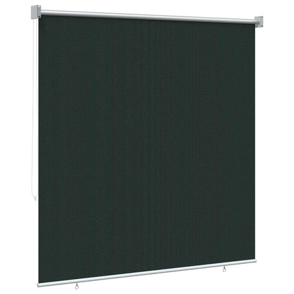 Udendørs rulleskærm 90% UV blok Mørkegrøn 160 x 140 cm HDPE