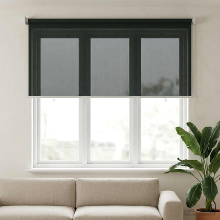 Udendørs rulleskærm 90% UV blok Mørkegrøn 300 x 140 cm HDPE