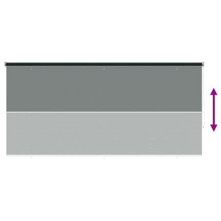 Udendørs rulleskærm 90% UV blok Mørkegrøn 350 x 140 cm HDPE