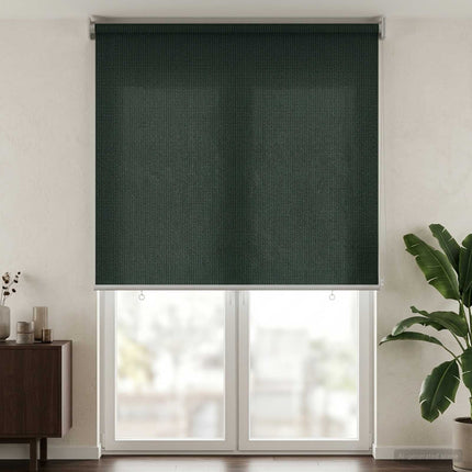 Udendørs rulleskærm 90% UV blok Mørkegrøn 80 x 230 cm HDPE