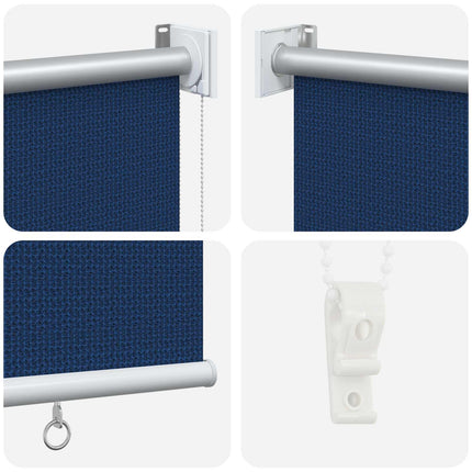 Udendørs rulleskærm 90% UV blok Blå 80 x 140 cm HDPE