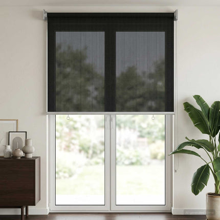 Udendørs rulleskærm 90% UV blok Sort 80 x 230 cm HDPE