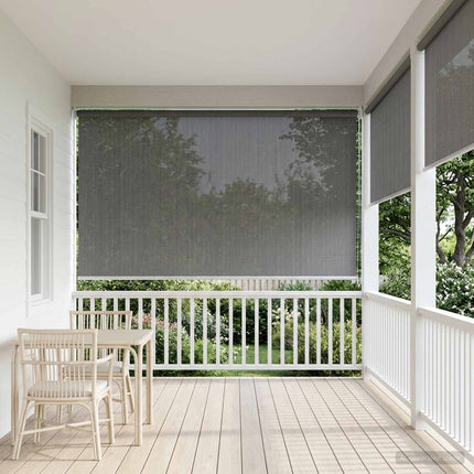 Udendørs rulleskærm 90% UV blok Lysegrå 140 x 140 cm HDPE